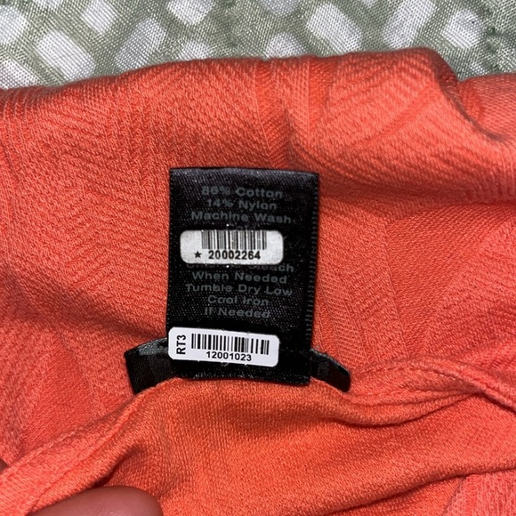 Ann Taylor Orange Textured Short Sleeve Blouse - Picture 7 of 13